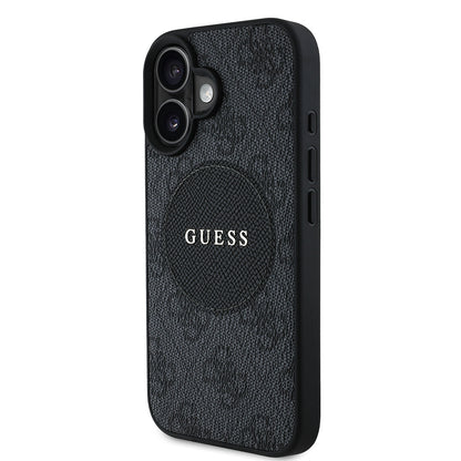 Apple iPhone 16 Kılıf Guess Orjinal Lisanslı M-safe Şarj Özellikli Yazı Logolu Circle Classic Kapak