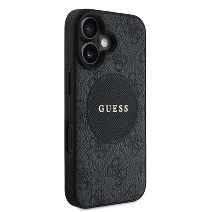 Apple iPhone 16 Kılıf Guess Orjinal Lisanslı M-safe Şarj Özellikli Yazı Logolu Circle Classic Kapak