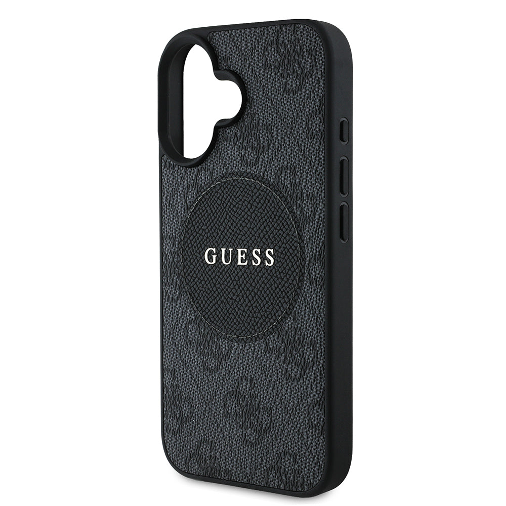 Apple iPhone 16 Kılıf Guess Orjinal Lisanslı M-safe Şarj Özellikli Yazı Logolu Circle Classic Kapak