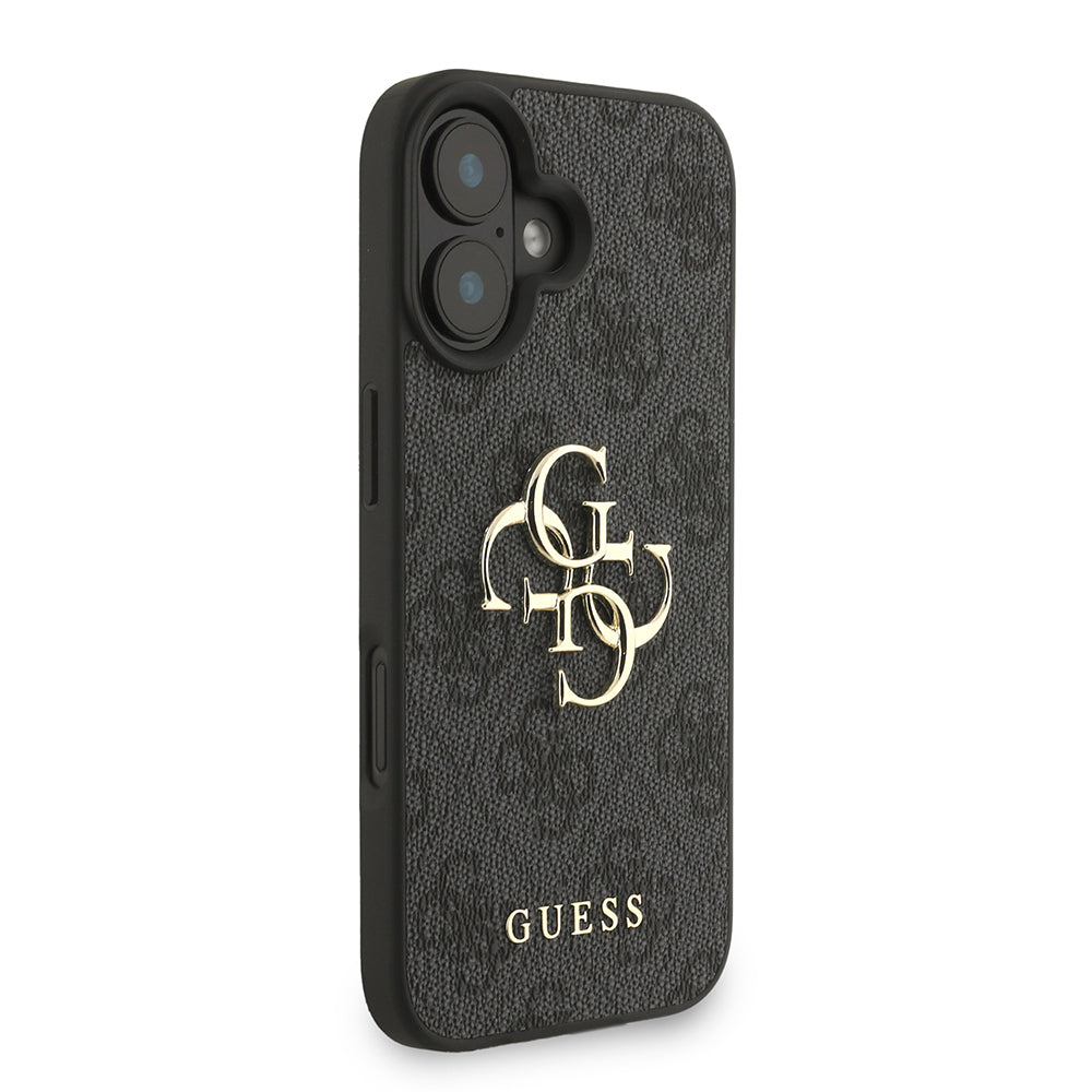 Apple iPhone 16 Kılıf Guess Orjinal Lisanslı PU Deri Bilek Askı İpli Metal Büyük 4G ve Yazı Logolu Kapak