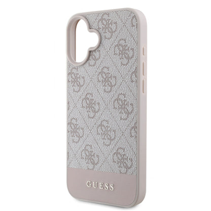 Apple iPhone 16 Kılıf Guess Orjinal Lisanslı PU Deri Şerit Logo Dizaynlı Kapak
