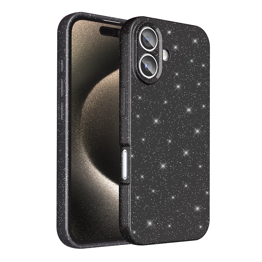 Apple iPhone 16 Kılıf Kamera Korumalı Simli Lüks Zore Koton Kapak