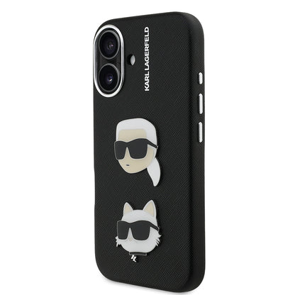 Apple iPhone 16 Kılıf Karl Lagerfeld Orjinal Lisanslı K&C Heads Pin Kapak