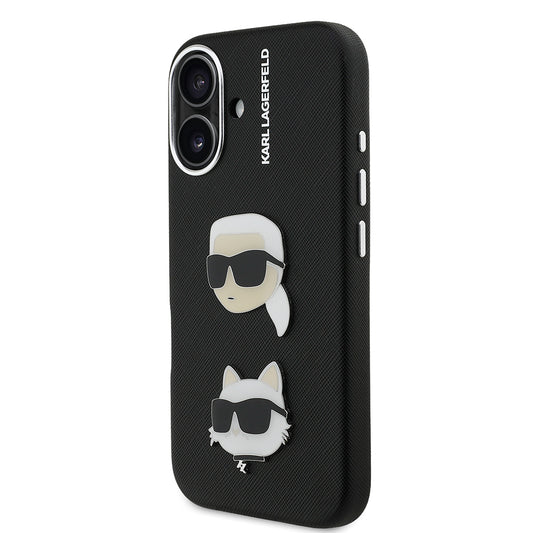 Apple iPhone 16 Kılıf Karl Lagerfeld Orjinal Lisanslı K&C Heads Pin Kapak
