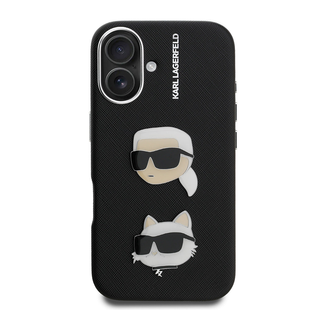 Apple iPhone 16 Kılıf Karl Lagerfeld Orjinal Lisanslı K&C Heads Pin Kapak