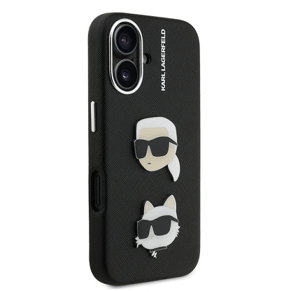 Apple iPhone 16 Kılıf Karl Lagerfeld Orjinal Lisanslı K&C Heads Pin Kapak