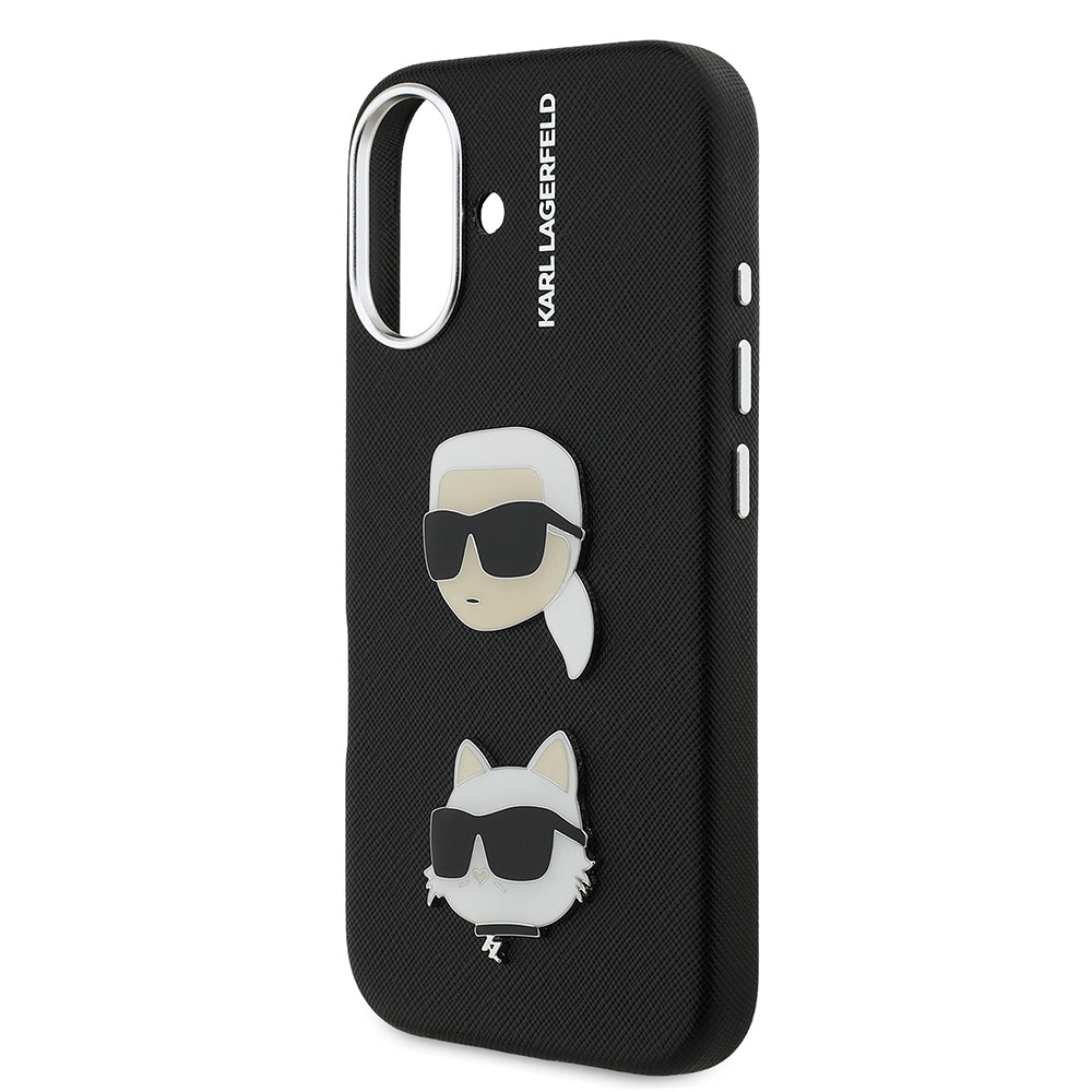 Apple iPhone 16 Kılıf Karl Lagerfeld Orjinal Lisanslı K&C Heads Pin Kapak