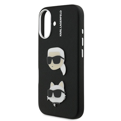 Apple iPhone 16 Kılıf Karl Lagerfeld Orjinal Lisanslı K&C Heads Pin Kapak