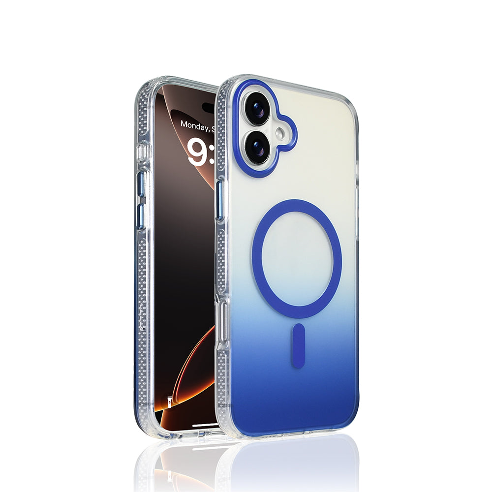 Apple iPhone 16 Kılıf M-safe Şarj Özellikli Transparan Renk Geçişli Zore Toros Kapak
