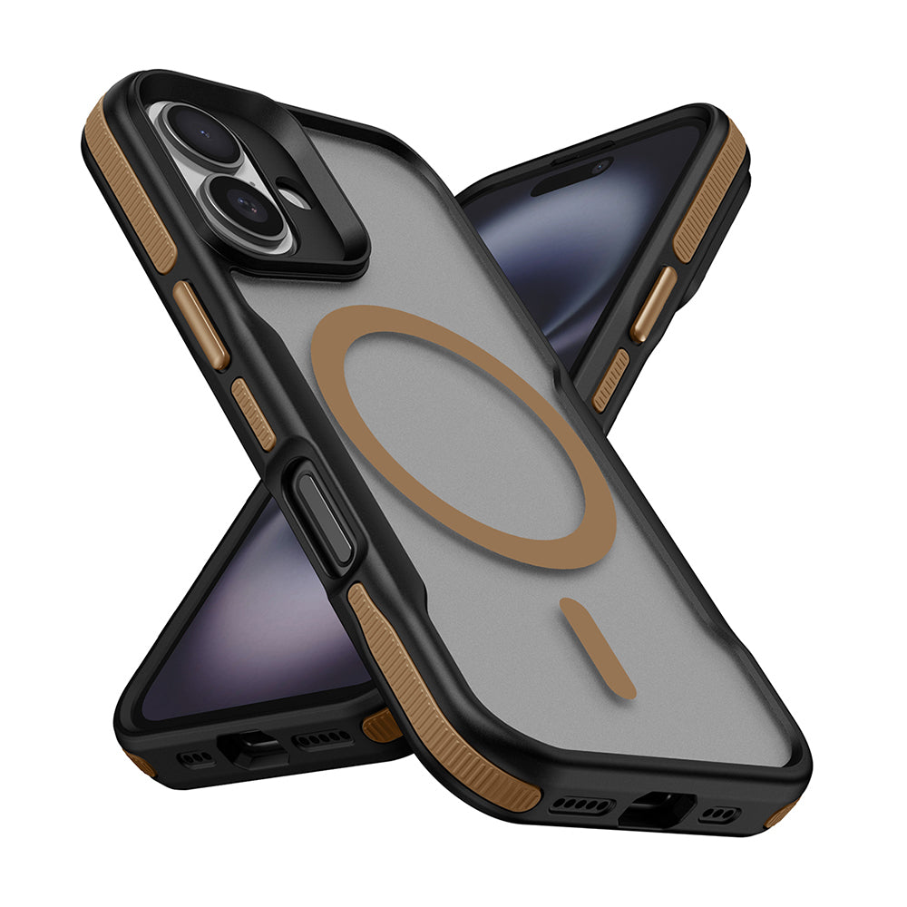 Apple iPhone 16 Kılıf M-safe Şarj Özellikli Renkli Kenar Airbag Şeritli Zore Lamer Kapak