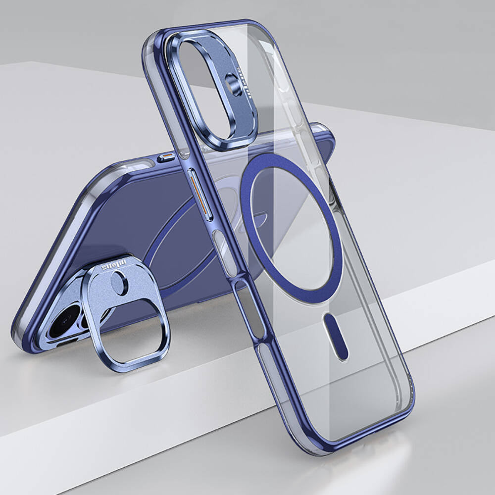 Apple iPhone 16 Kılıf M-safe Şarj Özellikli Wlons Standlı Efsane Kapak