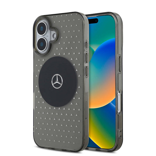 Apple iPhone 16 Kılıf Mercedes Benz Orjinal Lisanslı M-safe Şarj Özellikli Yıldız Desenli Transparan Kapak