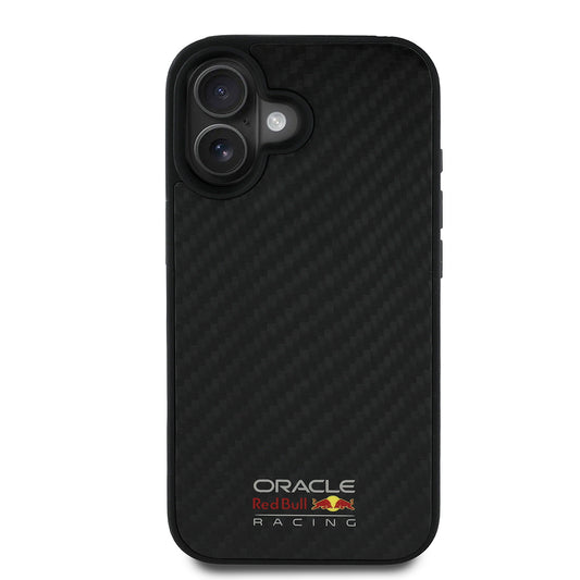 Apple iPhone 16 Kılıf Redbull Orjinal Lisanslı M-safe Şarj Özellikli Karbon Fiber Tasarımlı Parlayan Logolu Kapak