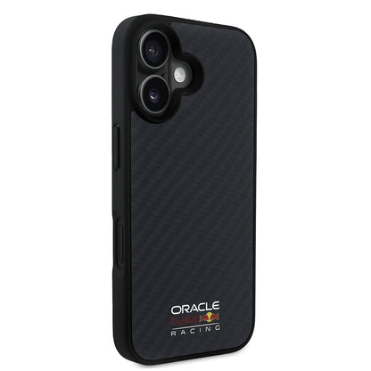 Apple iPhone 16 Kılıf Redbull Orjinal Lisanslı M-safe Şarj Özellikli Karbon Fiber Tasarımlı Parlayan Logolu Kapak
