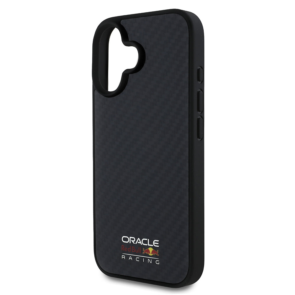Apple iPhone 16 Kılıf Redbull Orjinal Lisanslı M-safe Şarj Özellikli Karbon Fiber Tasarımlı Parlayan Logolu Kapak