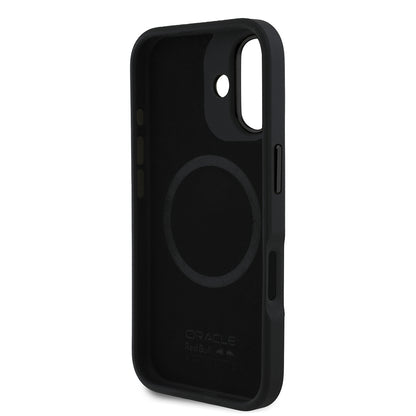 Apple iPhone 16 Kılıf Redbull Orjinal Lisanslı M-safe Şarj Özellikli Kırmızı Halka ve Logo Kabartmalı PU Deri Kapak