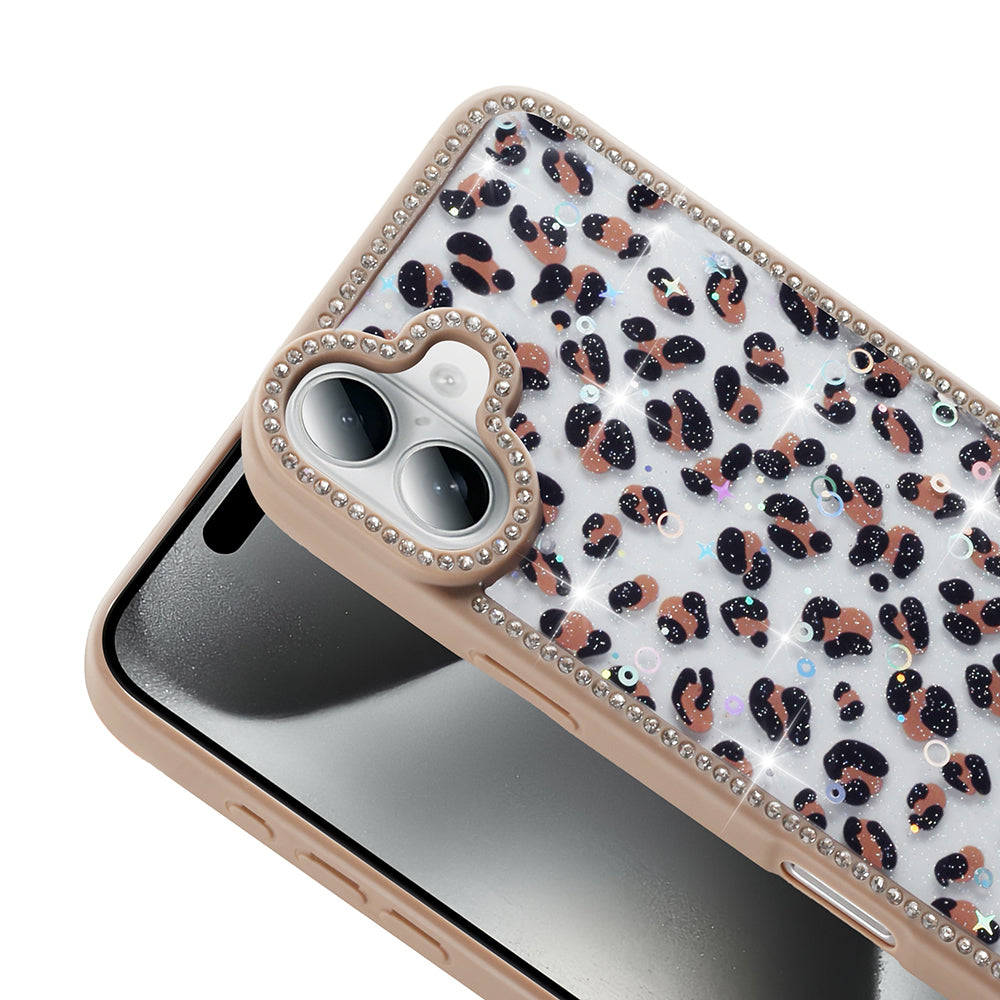 Apple iPhone 16 Kılıf Taşlı ve Simli Tasarım Zore Azra Kapak