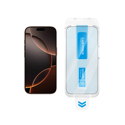 Apple iPhone 16 Plus CaseWorld Applicator Serisi 2.5D Eyesafe Mavi Işık Teknolojili 0.33mm Temperli Cam Ekran Koruyucu + Uygulama Aparatı