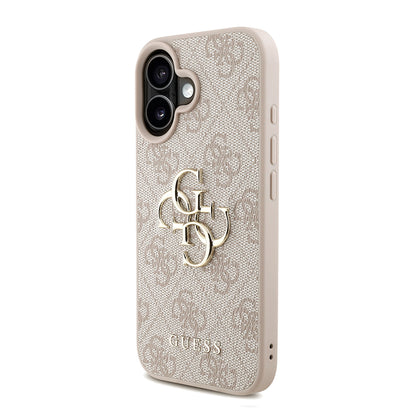Apple iPhone 16 Plus Kılıf Guess Orjinal Lisanslı PU Deri Bilek Askı İpli Metal Büyük 4G ve Yazı Logolu Kapak