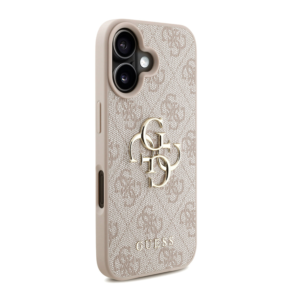 Apple iPhone 16 Plus Kılıf Guess Orjinal Lisanslı PU Deri Bilek Askı İpli Metal Büyük 4G ve Yazı Logolu Kapak