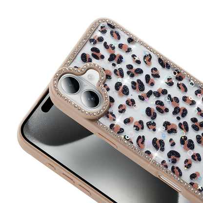 Apple iPhone 16 Plus Kılıf Taşlı ve Simli Tasarım Zore Azra Kapak