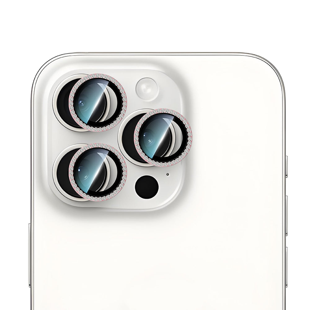 Apple iPhone 16 Pro CaseWorld Alloy Sparkling Diamond Serisi Taşlı Lens Koruyucu