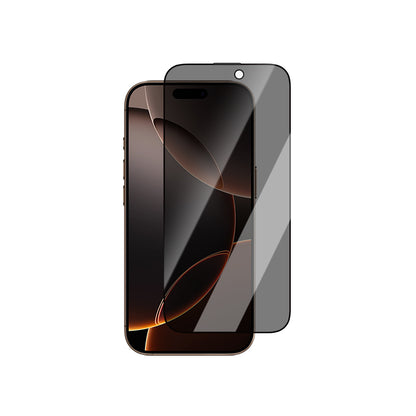Apple iPhone 16 Pro CaseWorld Crystal Shadow Serisi Safir Coating 0.15mm 3D Privacy Temperli Cam Ekran Koruyucu