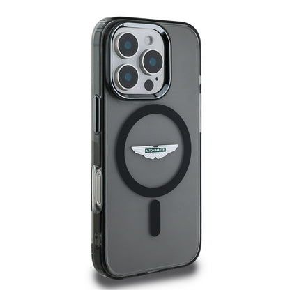 Apple iPhone 16 Pro Kılıf Aston Martin Orjinal Lisanslı M-safe Şarj Özellikli IML Baskı Logolu Buzlu Kapak
