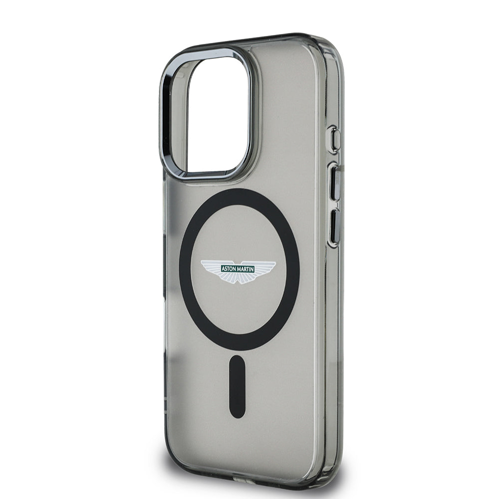 Apple iPhone 16 Pro Kılıf Aston Martin Orjinal Lisanslı M-safe Şarj Özellikli IML Baskı Logolu Buzlu Kapak