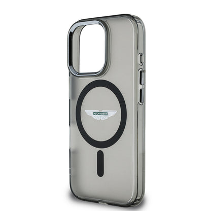 Apple iPhone 16 Pro Kılıf Aston Martin Orjinal Lisanslı M-safe Şarj Özellikli IML Baskı Logolu Buzlu Kapak