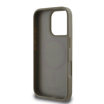 Apple iPhone 16 Pro Kılıf DKNY Orjinal Lisanslı M-safe Şarj Özellikli 3D Yazılı Grid Pattern Kapak