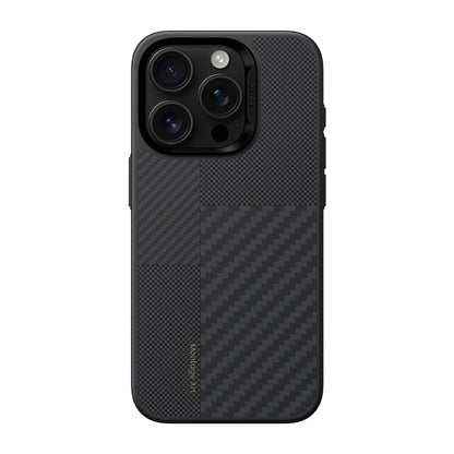 Apple iPhone 16 Pro Kılıf Karbon Fiber M-safe Şarj Özellikli Kamera Kontrol Butonlu Benks Hybrid ArmorPro Montage Kevlar Kapak