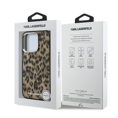 Apple iPhone 16 Pro Kılıf Karl Lagerfeld Orjinal Lisanslı IML Leopar Baskılı Kapak