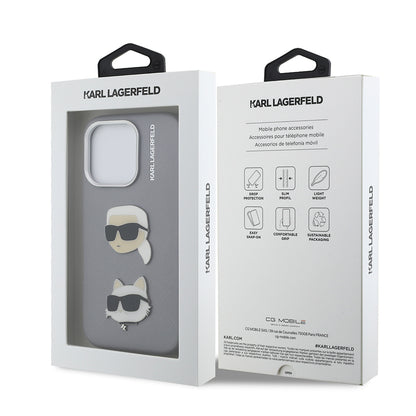 Apple iPhone 16 Pro Kılıf Karl Lagerfeld Orjinal Lisanslı K&C Heads Pin Kapak