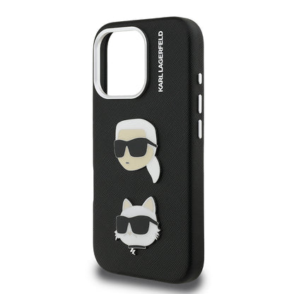 Apple iPhone 16 Pro Kılıf Karl Lagerfeld Orjinal Lisanslı K&C Heads Pin Kapak
