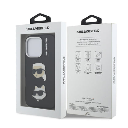 Apple iPhone 16 Pro Kılıf Karl Lagerfeld Orjinal Lisanslı K&C Heads Pin Kapak