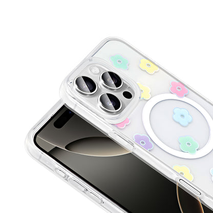 Apple iPhone 16 Pro Kılıf M-Safe Şarj Özellikli Şeffaf Zore Folk Sert Kapak