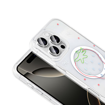 Apple iPhone 16 Pro Kılıf M-Safe Şarj Özellikli Şeffaf Zore Folk Sert Kapak