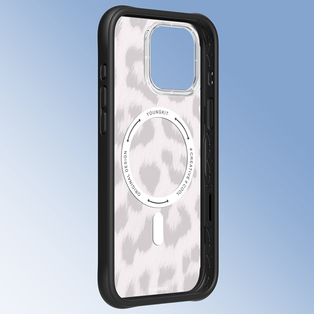 Apple iPhone 16 Pro Kılıf M-safe Şarj Özellikli Youngkit Leopard Serisi Kapak