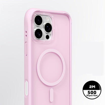 Apple iPhone 16 Pro Kılıf M-safe Şarj Özellikli Youngkit Macaroon Serisi Kapak