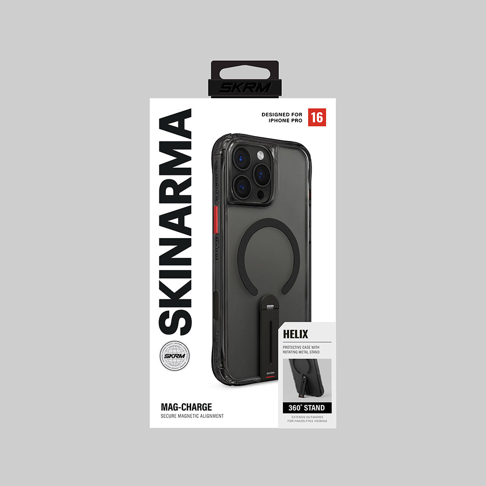 Apple iPhone 16 Pro Kılıf M-safe Şarj Özellikli 360 Derece Dönebilen Standlı Skinarma Helix Kapak