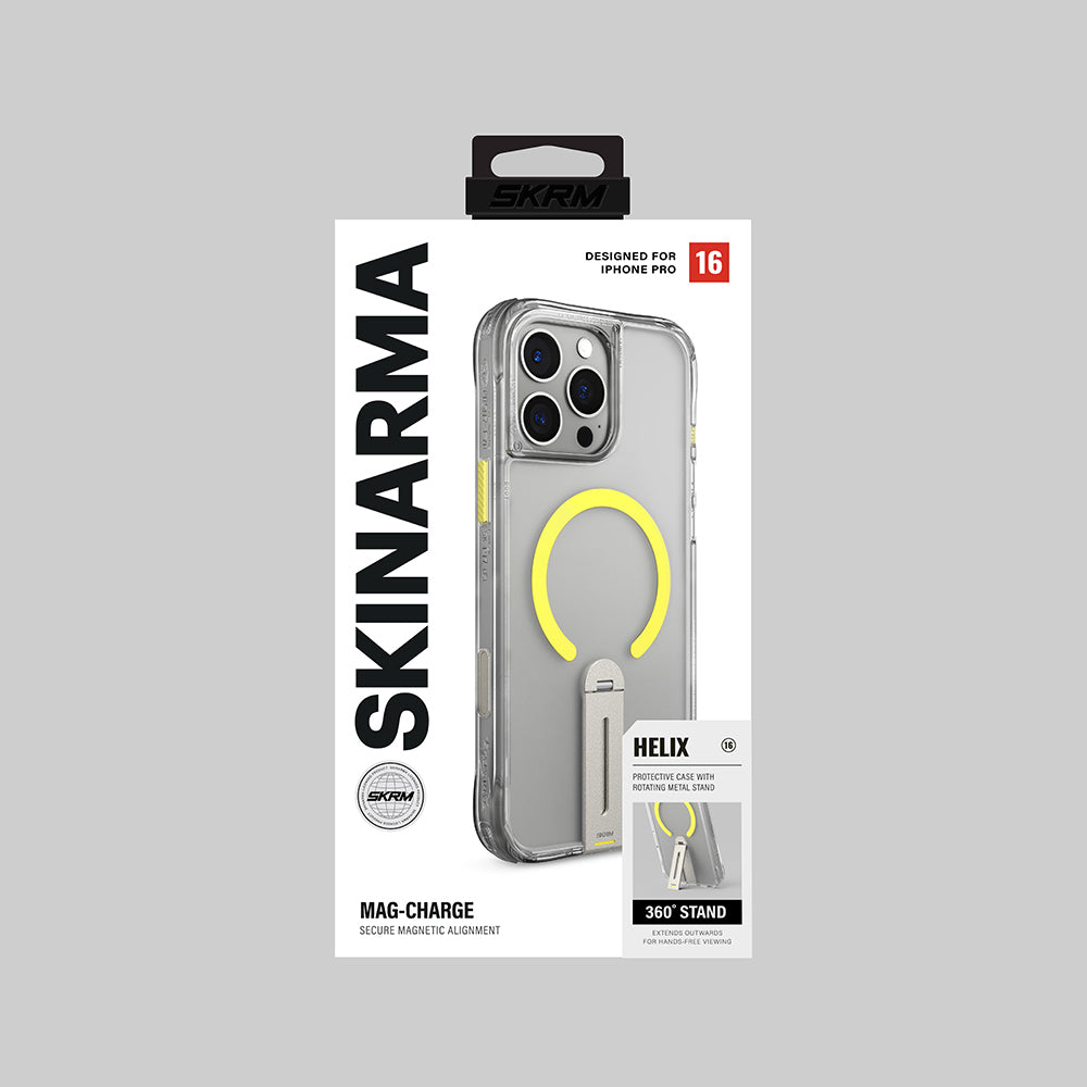 Apple iPhone 16 Pro Kılıf M-safe Şarj Özellikli 360 Derece Dönebilen Standlı Skinarma Helix Kapak