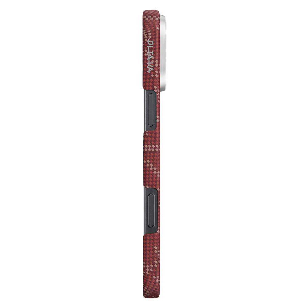 Apple iPhone 16 Pro Kılıf M-safe Şarj Özellikli Aramid Fiber Pitaka Tactile Woven Monogram Serisi Kapak