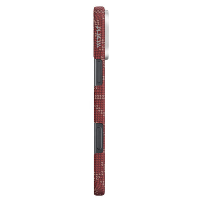 Apple iPhone 16 Pro Kılıf M-safe Şarj Özellikli Aramid Fiber Pitaka Tactile Woven Monogram Serisi Kapak