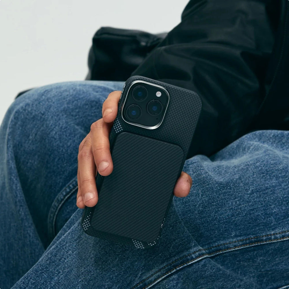 Apple iPhone 16 Pro Kılıf M-safe Şarj Özellikli Aramid Fiber Re-TROS Tasarımlı Pitaka Tactile Woven Rebuilding Serisi Kapak