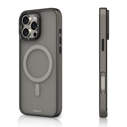 Apple iPhone 16 Pro Kılıf M-safe Şarj Özellikli Cam Arka Yüzey TPU Youngkit Gemstone Serisi Kapak