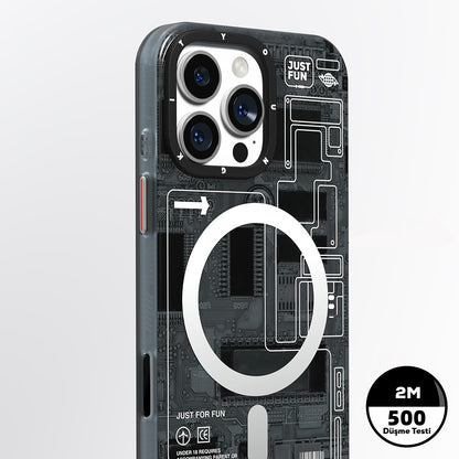 Apple iPhone 16 Pro Kılıf M-safe Şarj Özellikli Kamera Denetim Butonlu Youngkit Technology Serisi Kapak