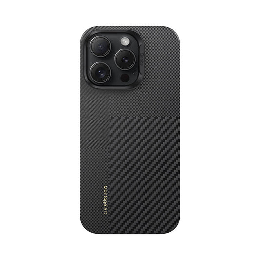 Apple iPhone 16 Pro Kılıf M-safe Şarj Özellikli Karbon Fiber Benks Montage ArmorAir Kevlar Kapak
