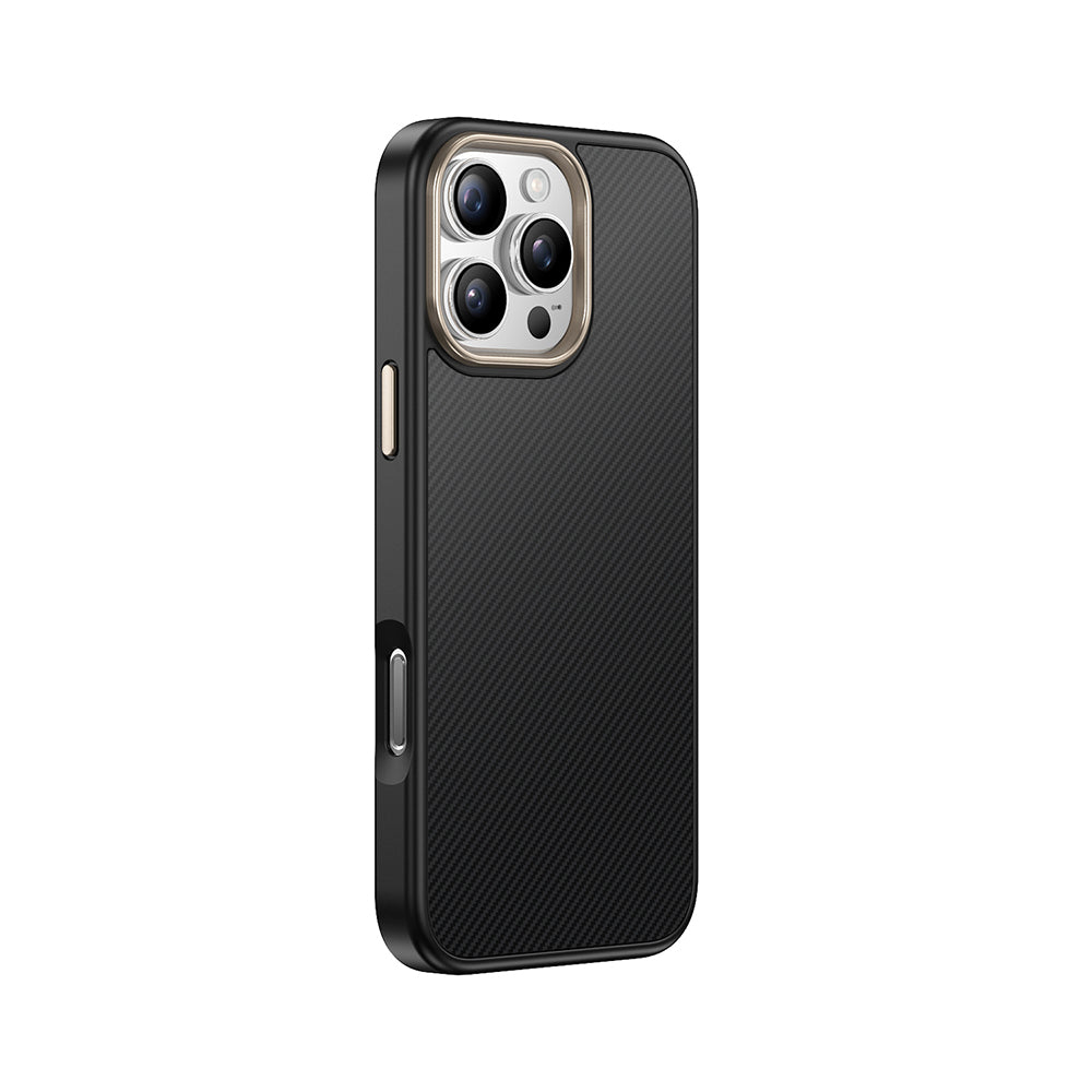 Apple iPhone 16 Pro Kılıf M-safe Şarj Özellikli Karbon Fiber Görünümlü Zore Antina Kapak