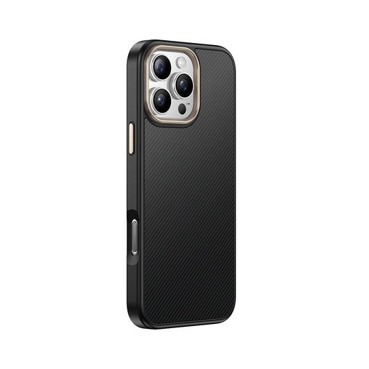 Apple iPhone 16 Pro Kılıf M-safe Şarj Özellikli Karbon Fiber Görünümlü Zore Antina Kapak